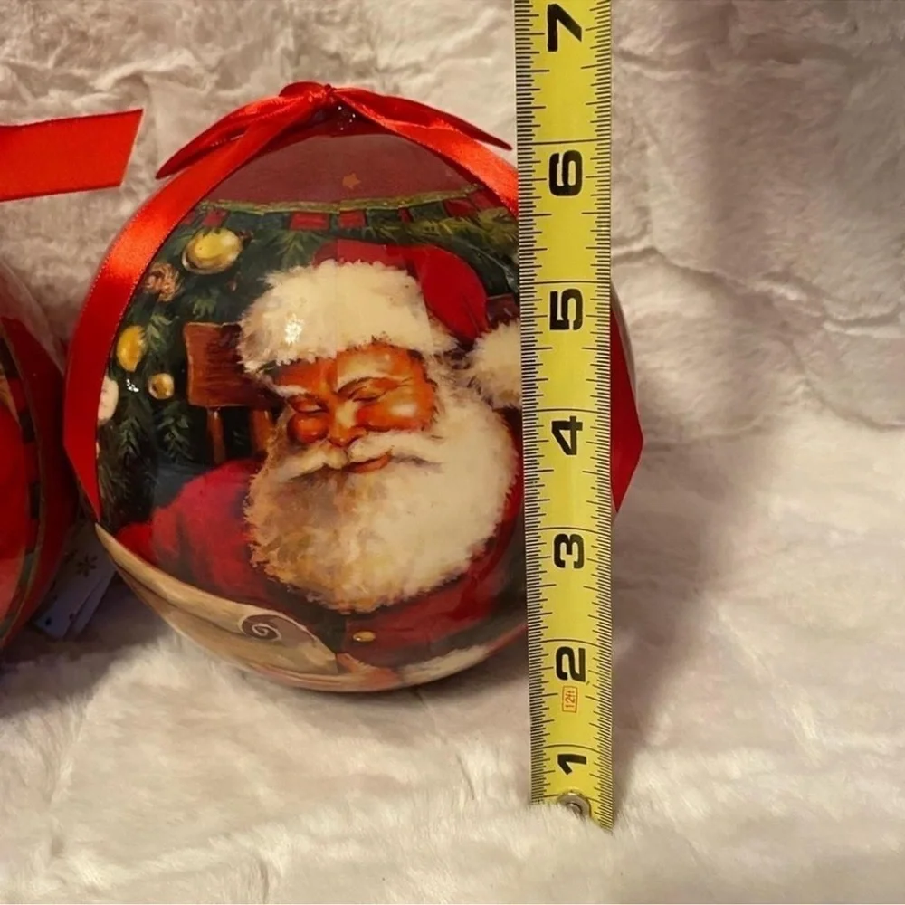 Decoris Christmas Ornament Red Spheres Set of Three Vintage Christmas Decor NWT